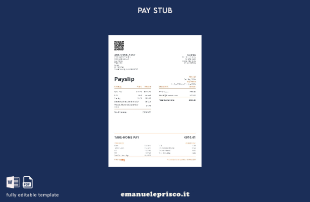 modello di busta paga Care Malta in stile verificato